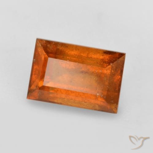 Grenat Hessonite Orange foncé naturelle Baquette, 1.37 ct, SI