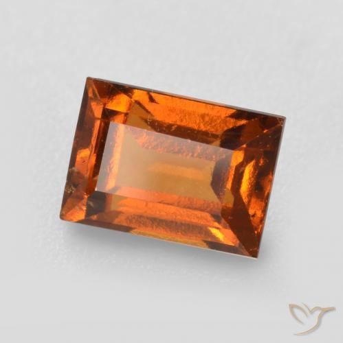 Grenat Hessonite Orange foncé naturelle Baquette, 1.39 ct, VS