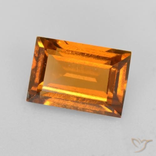Grenat Hessonite Orange terre naturelle Baquette, 1.23 ct, VS