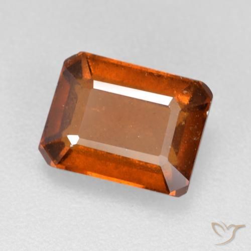 Grenat Hessonite Orange rougeâtre naturelle Octogone / coupe Émeraude, 2.70 ct, SI