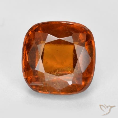 Grenat Hessonite Ambre orange naturelle Coussin, 2.33 ct, SI