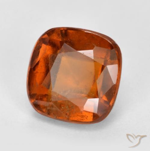 Grenat Hessonite Ambre orange naturelle Coussin, 2.33 ct, SI