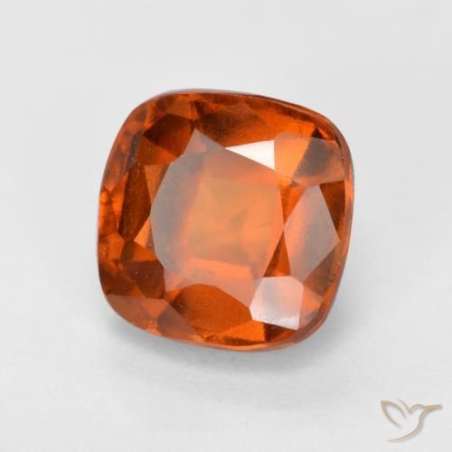 Grenat Hessonite Orange feu naturelle Coussin, 2.08 ct, VS