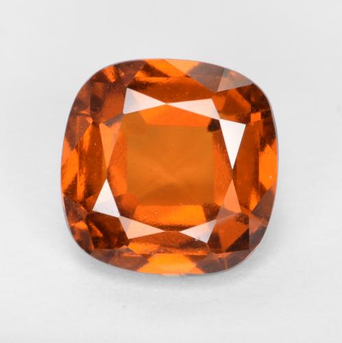 Grenat hessonite orange naturelle coupe coussin, 1,98 ct, VS