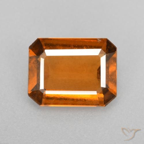 Grenat Hessonite Orange moyen naturelle Taille émeraude, 1.98 ct, VS-SI