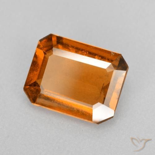 Grenat Hessonite Orange moyen naturelle Taille émeraude, 1.98 ct, VS-SI