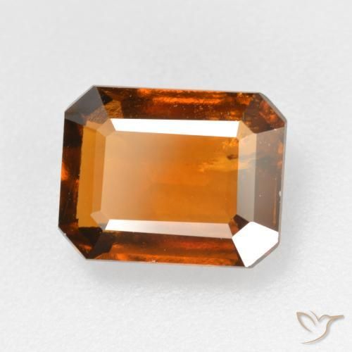 Grenat Hessonite Orange foncé naturelle Octogone / coupe Émeraude, 2.63 ct, SI