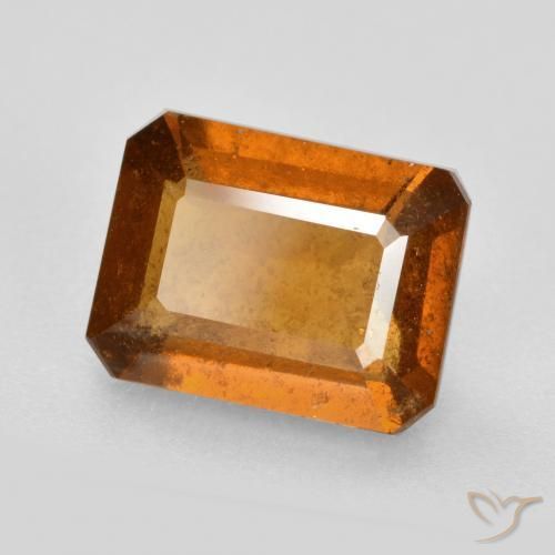 Grenat Hessonite Orange foncé naturelle Octogone / coupe Émeraude, 2.58 ct, SI