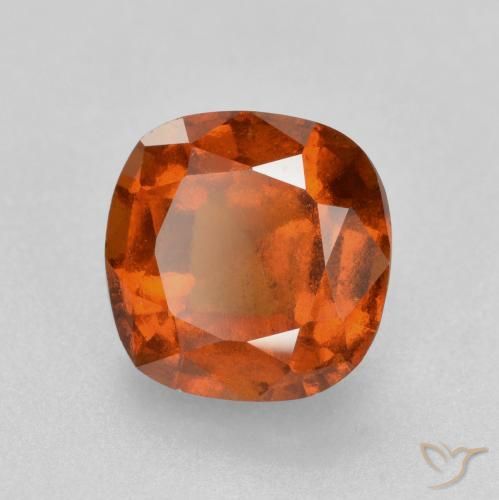 Grenat Hessonite Orange rougeâtre naturelle Coussin, 1.87 ct, VS-SI
