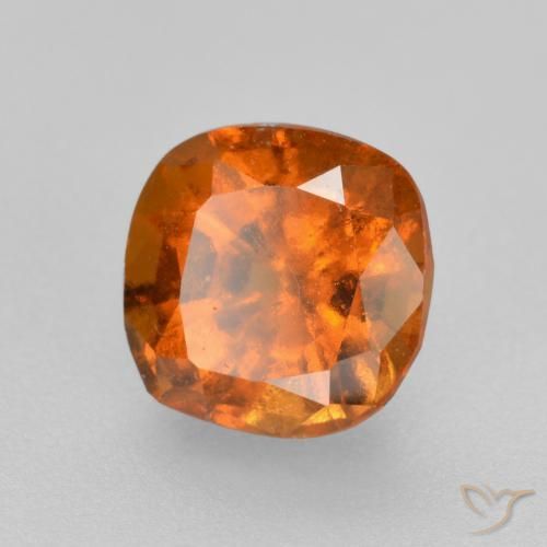 Grenat Hessonite Orange foncé naturelle Coussin, 1.42 ct, VS-SI