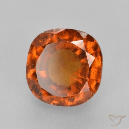 Grenat Hessonite Orange rougeâtre naturelle Coussin, 2.08 ct, VS-SI