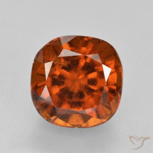 2.19ct Naturel Ambre orange Grenat Hessonite, Coussin, VS-SI