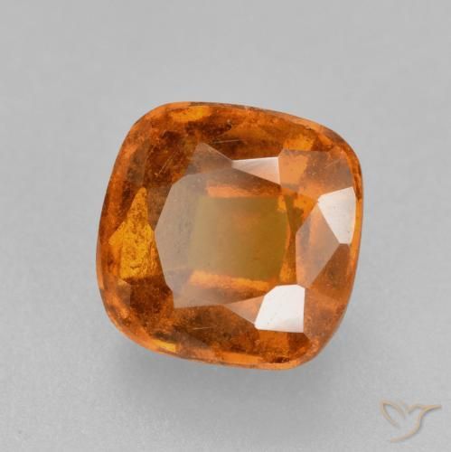 Grenat Hessonite Orange rougeâtre naturelle Coussin, 2.29 ct, VS-SI