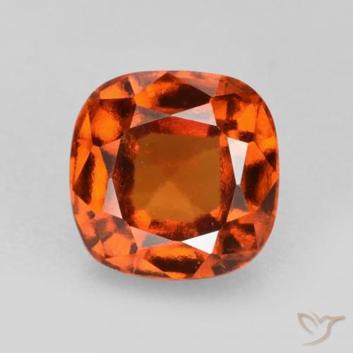 Grenat Hessonite Orange feu naturelle Coussin, 2.08 ct, VS