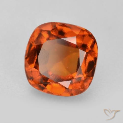 Grenat Hessonite Orange feu naturelle Coussin, 2.08 ct, VS
