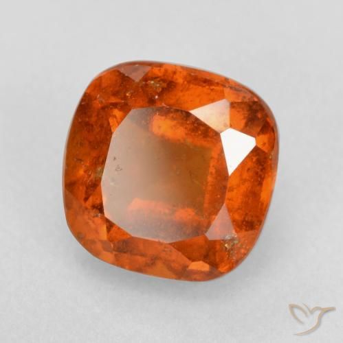 Grenat Hessonite Orange feu naturelle Coussin, 2.02 ct, SI
