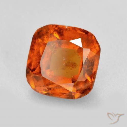 Grenat Hessonite Ambre orange naturelle Coussin, 1.59 ct, SI