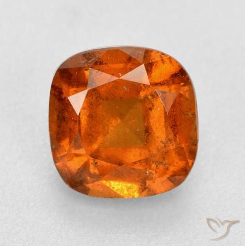Grenat Hessonite Ambre orange naturelle Coussin, 1.64 ct, SI