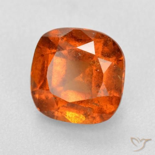 Grenat Hessonite Ambre orange naturelle Coussin, 1.64 ct, SI