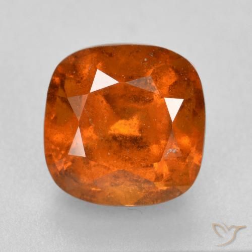 Grenat Hessonite Ambre orange naturelle Coussin, 2.14 ct, SI