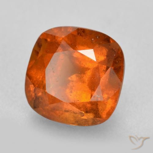 Grenat Hessonite Ambre orange naturelle Coussin, 2.14 ct, SI