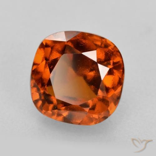 Grenat Hessonite Orange foncé naturelle Coussin, 2.55 ct, VS