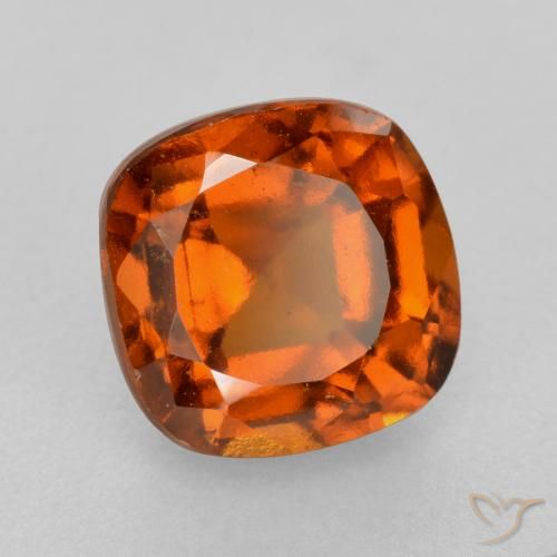 Grenat Hessonite Orange foncé naturelle Coussin, 2.17 ct, VS