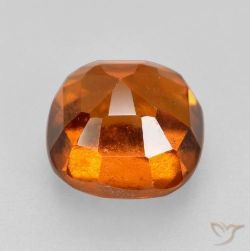 Grenat Hessonite Orange foncé naturelle Coussin, 2.26 ct, VS