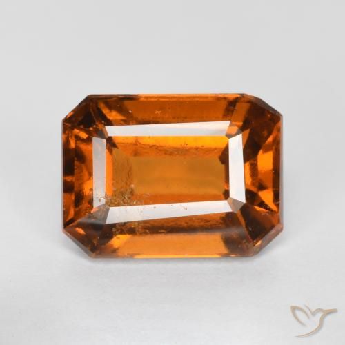 2.00ct Naturel Orange moyen Grenat Hessonite, Taille émeraude, SI