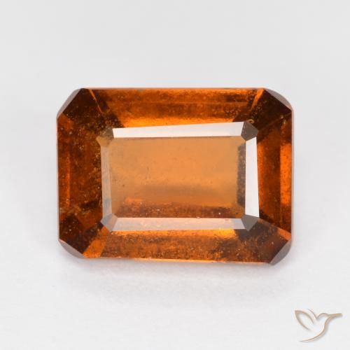 Grenat Hessonite Orange foncé naturelle Octogone / coupe Émeraude, 2.34 ct, SI