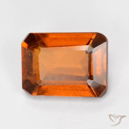 Grenat Hessonite Orange foncé naturelle Octogone / coupe Émeraude, 2.34 ct, SI
