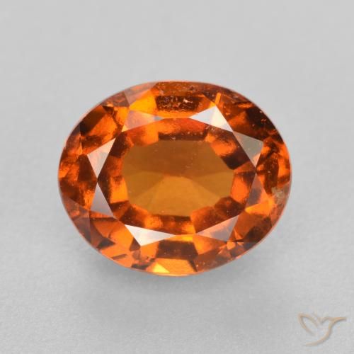 Grenat Hessonite Orange foncé naturelle ovale, 1.86 ct, VS
