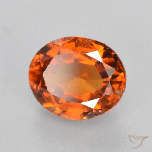 Grenat Hessonite Orange foncé naturelle ovale, 1.86 ct, VS