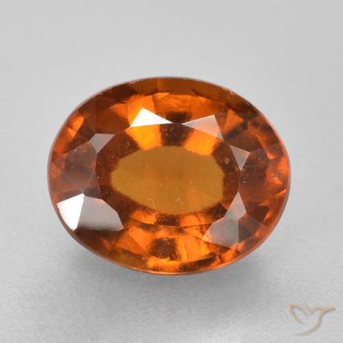 Grenat Hessonite Orange foncé naturelle ovale, 2.25 ct, VS