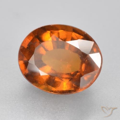 Grenat Hessonite Orange foncé naturelle ovale, 2.25 ct, VS