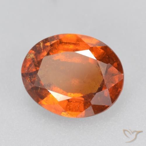 Grenat Hessonite Orange foncé naturelle ovale, 1.81 ct, SI