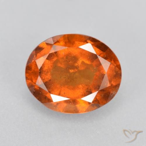 Grenat Hessonite Orange moyen naturelle ovale, 1.97 ct, SI