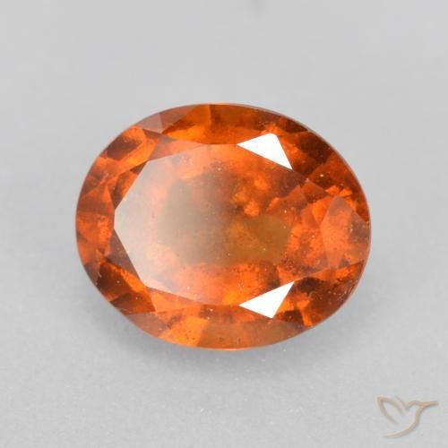 Grenat Hessonite Orange moyen naturelle ovale, 1.97 ct, SI