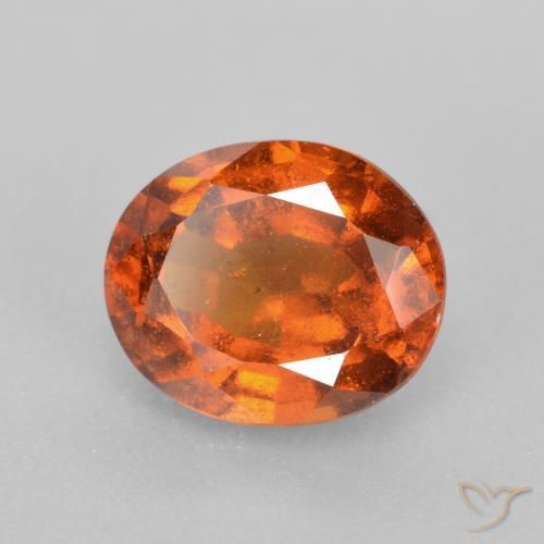 Grenat Hessonite Orange foncé naturelle ovale, 2.25 ct, SI