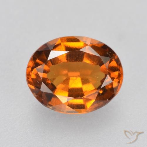 Grenat hessonite orange naturelle coupe ovale, 1,47 ct, VVS-VS