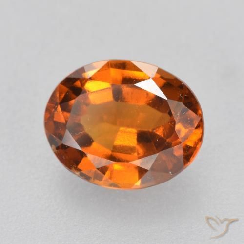 Grenat hessonite orange naturelle coupe ovale, 1,47 ct, VVS-VS