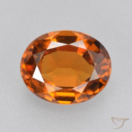Grenat Hessonite Orange foncé naturelle ovale, 1.92 ct, VVS-VS