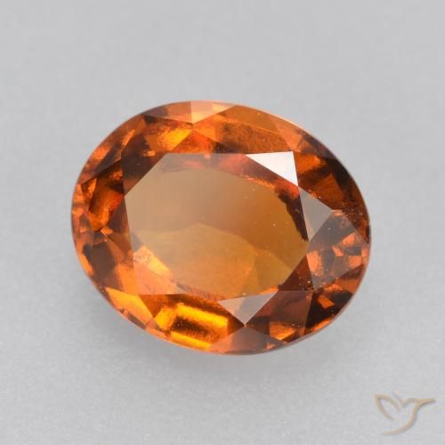 Grenat Hessonite Orange foncé naturelle ovale, 1.92 ct, VVS-VS