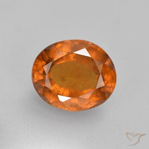 Grenat Hessonite Orange moyen naturelle ovale, 1.64 ct, SI
