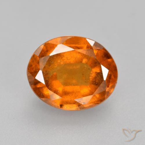 Grenat Hessonite Orange foncé naturelle ovale, 2.06 ct, SI