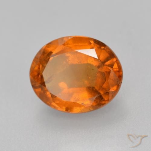 Grenat Hessonite Orange foncé naturelle ovale, 2.06 ct, SI