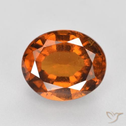 Grenat Hessonite Ambre orange naturelle ovale, 2.78 ct, VS-SI