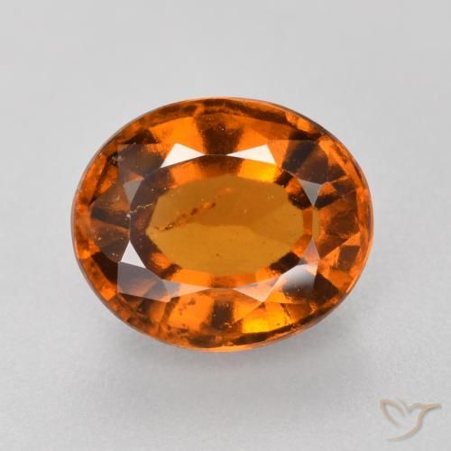Grenat Hessonite Orange rougeâtre naturelle ovale, 1.98 ct, VS-SI