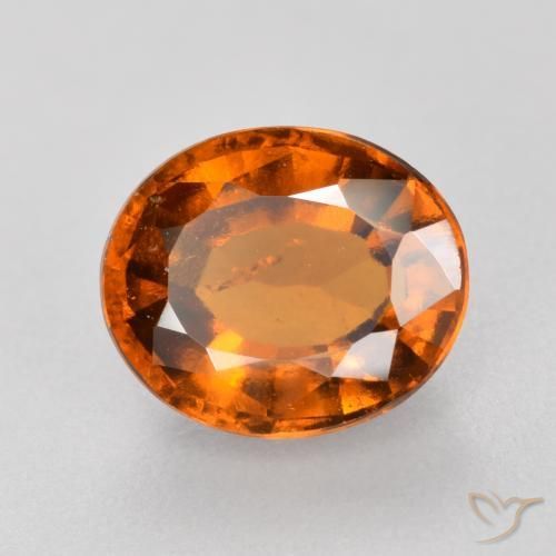 Grenat Hessonite Orange rougeâtre naturelle ovale, 1.98 ct, VS-SI