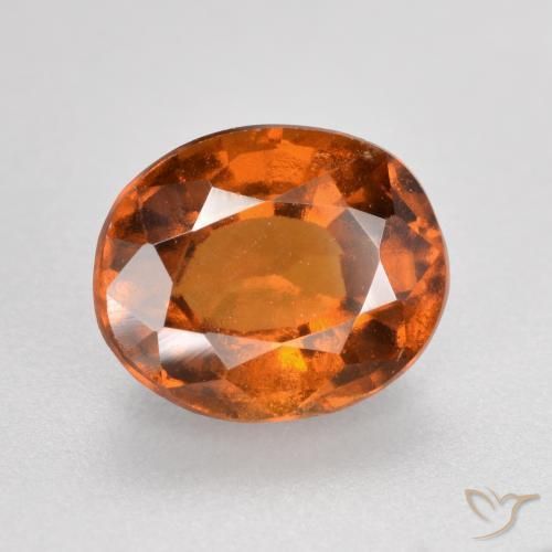 Grenat Hessonite Orange moyen-foncé naturelle ovale, 1.81 ct, VS-SI
